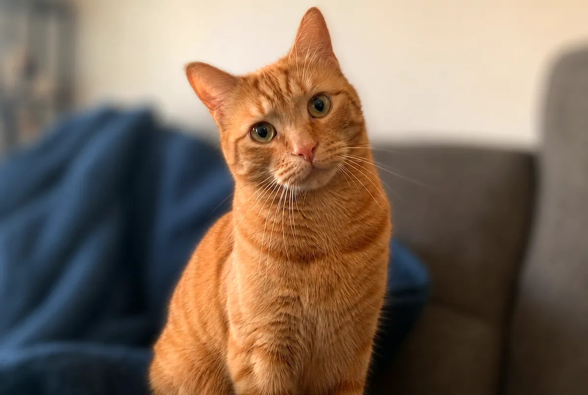 A photo of an orange cat