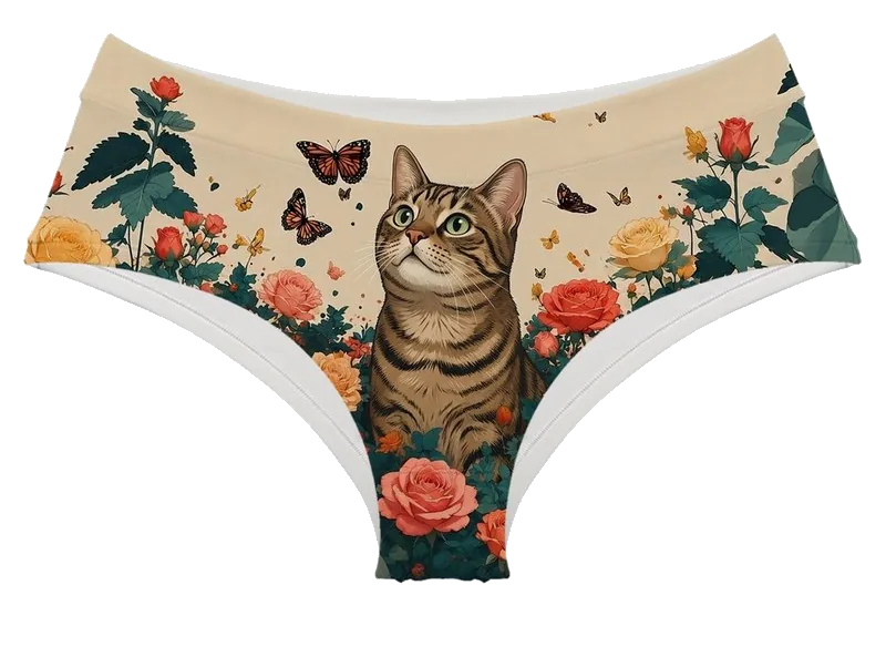 The tabby cat painted onto a Dokoyo product (Calico print)